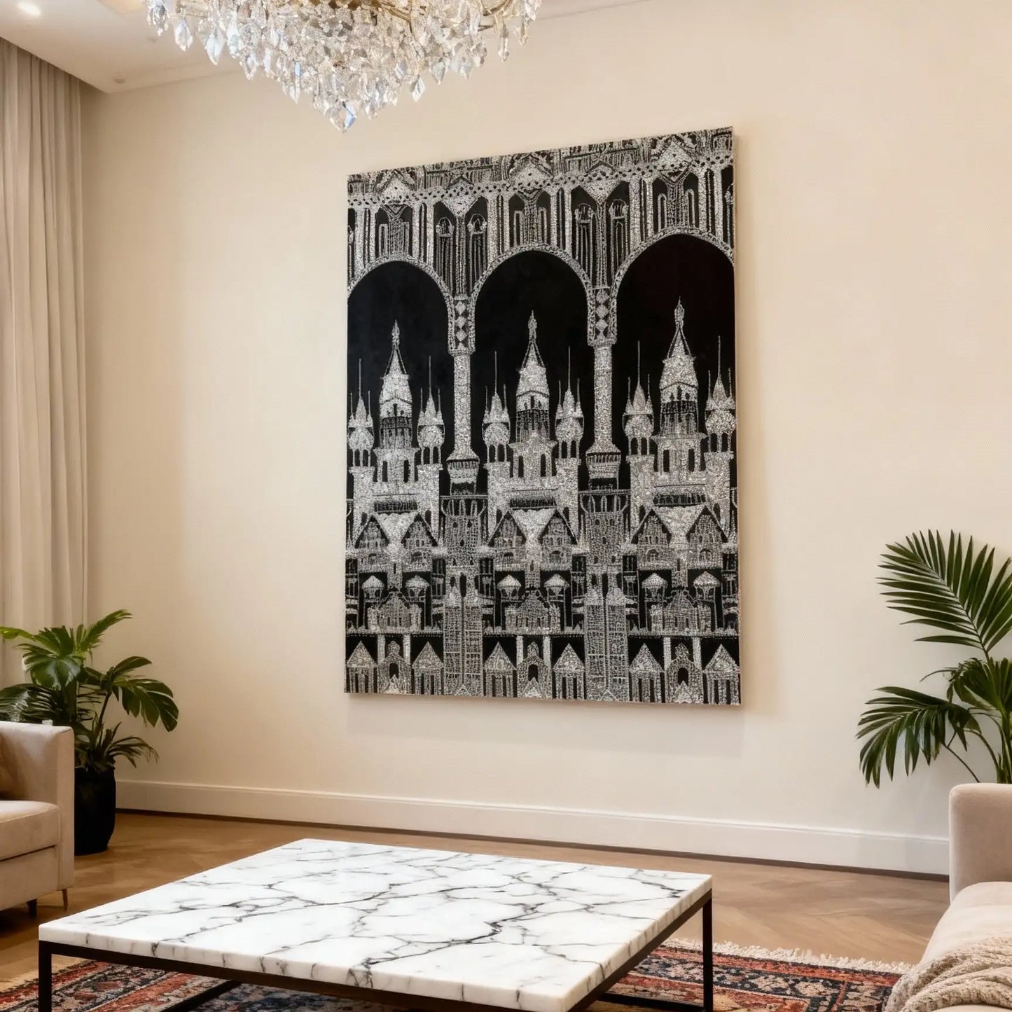 DIY Castle Pattern Wall Art