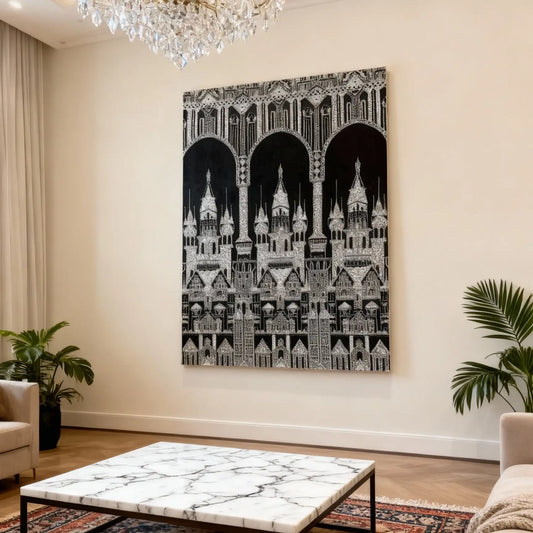 DIY Castle Pattern Wall Art