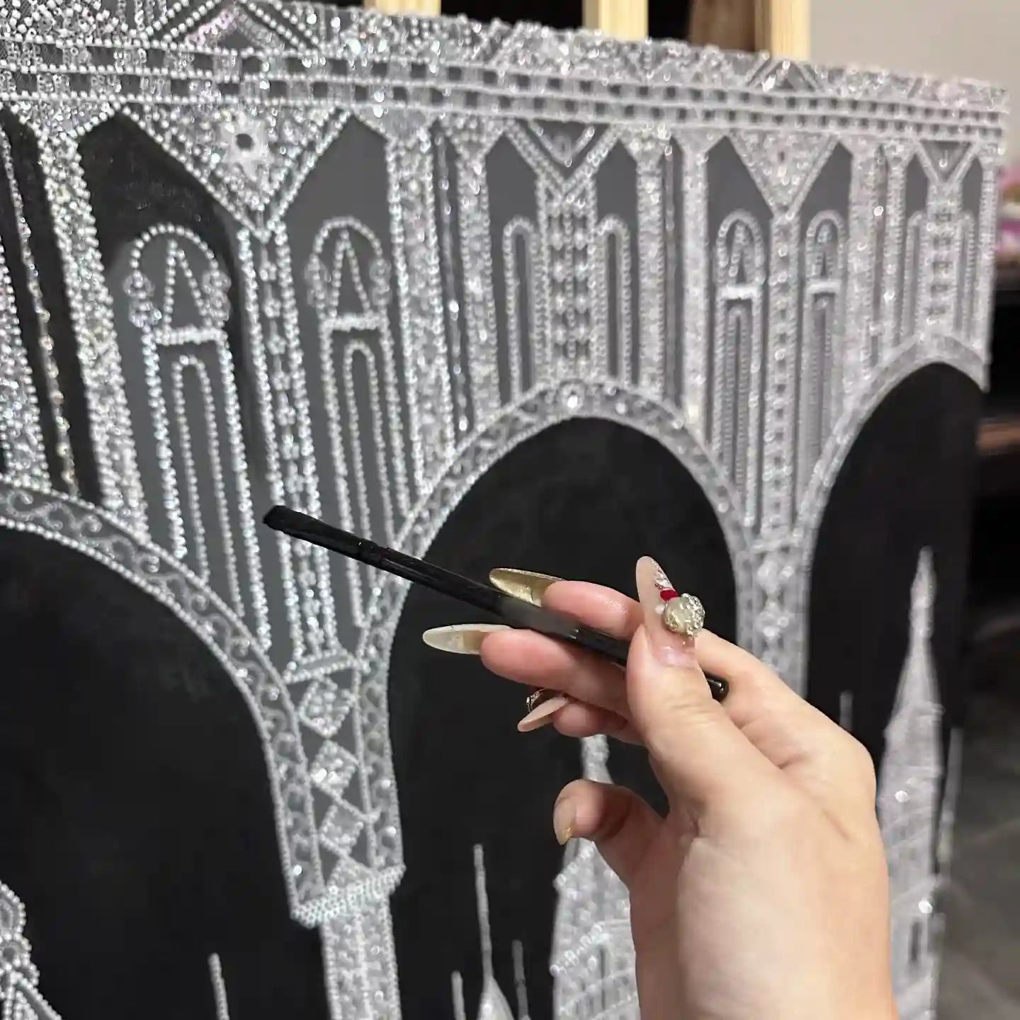 DIY Castle Pattern Wall Art